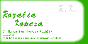 rozalia kopcsa business card